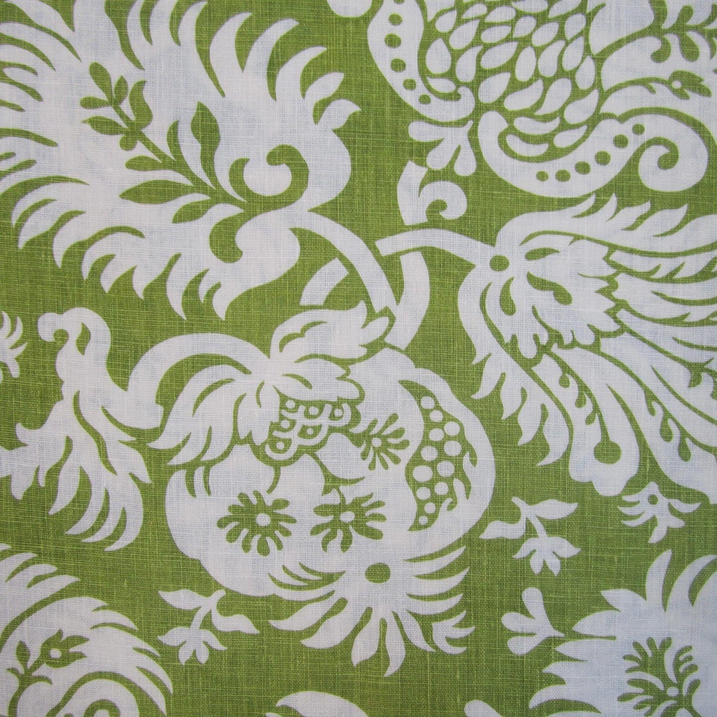 JF Fabrics LAFAYETTE 76 Fabric Traditional,Transitional,Contemporary,Floral Green,White Linen,Print,Linen Texture - 5074576 J6001