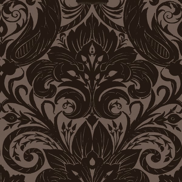 Galerie Wallcoverings Off The Wall Damask Sauvage Galerie Wallcoverings Bronze, Brown - LB25168