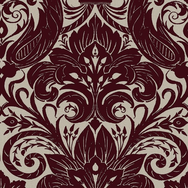 Galerie Wallcoverings Off The Wall Damask Sauvage Galerie Wallcoverings Red - LB25170
