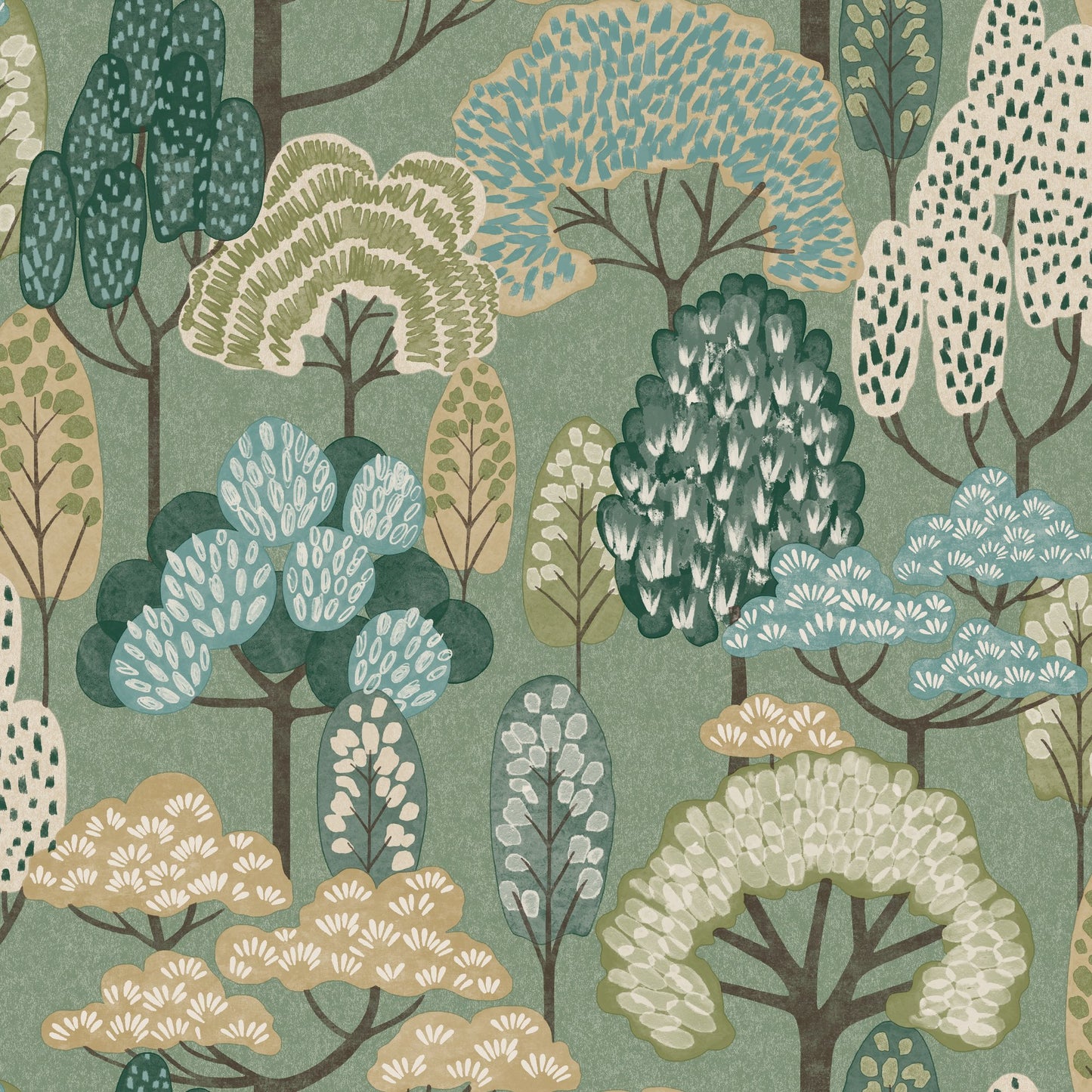 GALERIE WALLCOVERINGS Little Dreamers Trees, Motive Green - GDLD2113