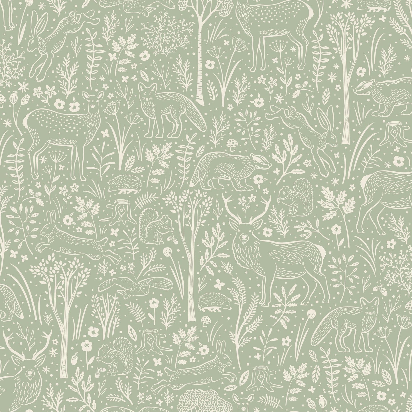GALERIE WALLCOVERINGS Little Dreamers Trees, all-over Green - GDLD3413