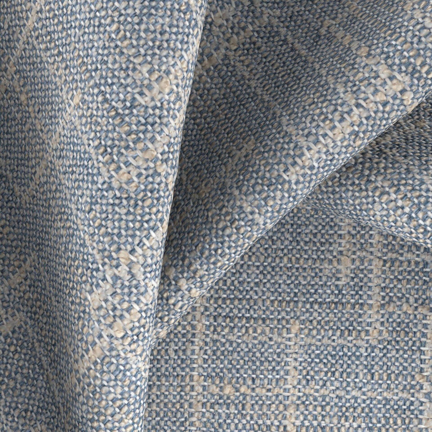 JF FABRICS Lennon 65 J9771 Boucle Plain, Texture Denim blue, light Grey, Greige Boucle - 10124465