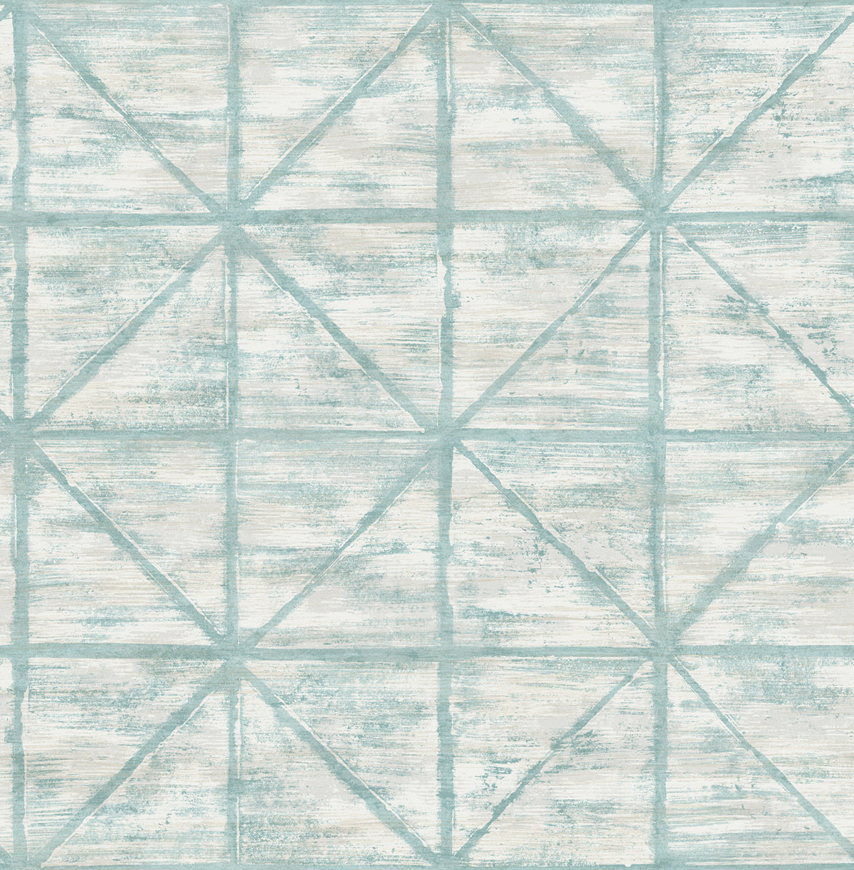 Seabrook Designs Ness Geometric Transitional Teal , White - LG91604