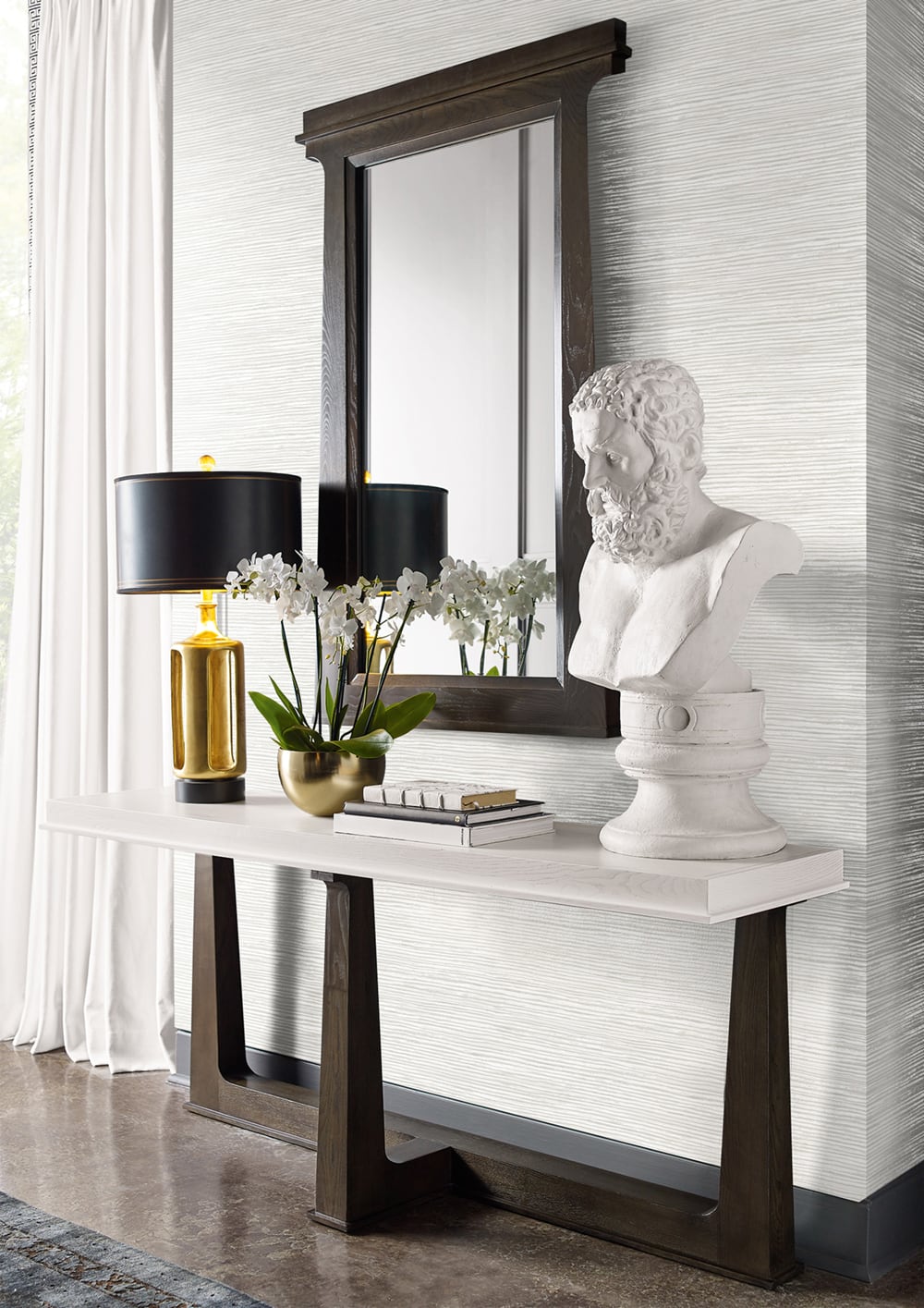 Lillian August Luxe Retreat Osprey Faux Grasscloth Grasscloth Coastal Silver Shimmer - LN10300