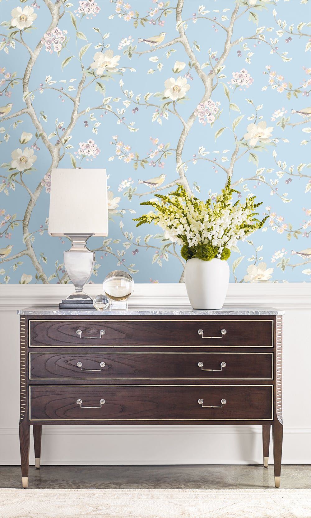 Lillian August Luxe Retreat Southport Floral Trail Chinoiserie Coastal Blue Matte - LN11112