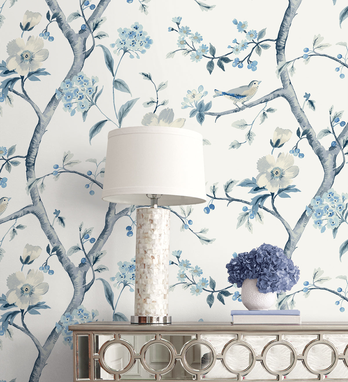 Lillian August Coastal Haven Sparrow Haven Chinoiserie Traditional Blue Matte - LN40002