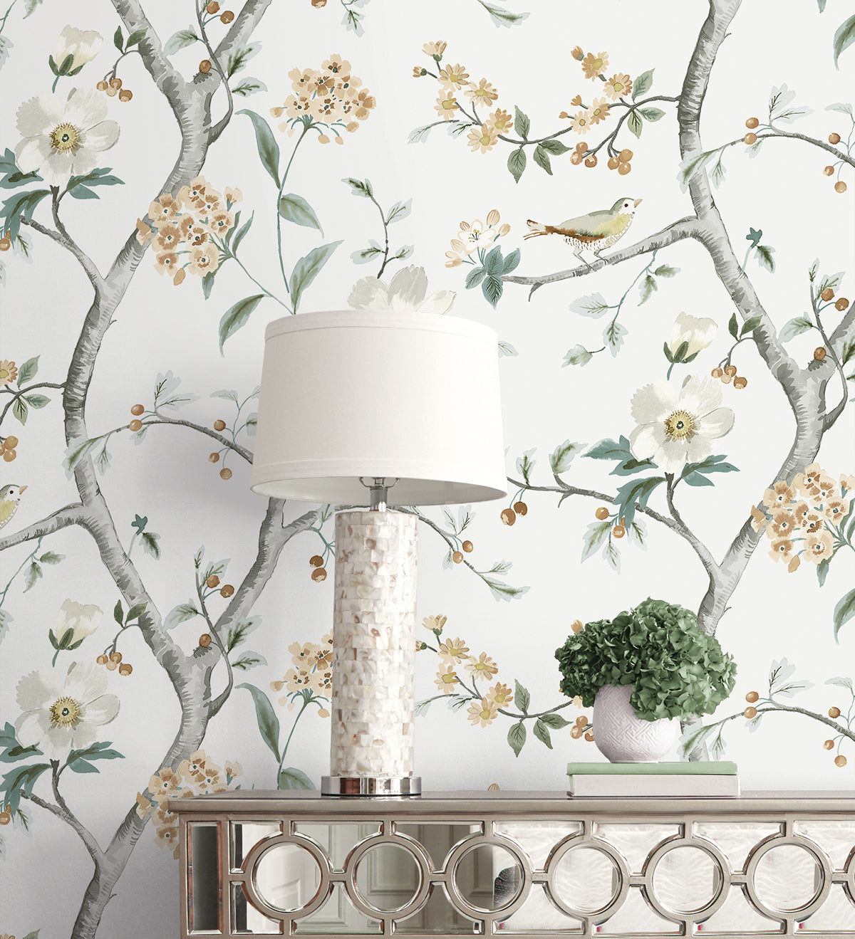 Lillian August Coastal Haven Sparrow Haven Chinoiserie Traditional Multicolored Matte - LN40008