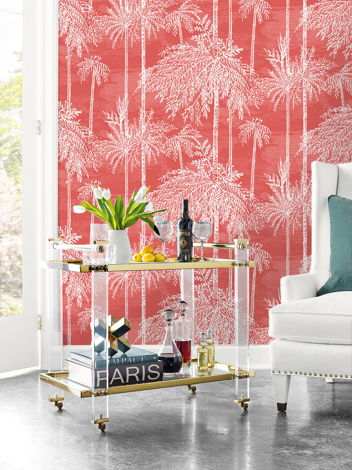 Lillian August Coastal Haven Palm Grove Botanical Coastal Pink Matte - LN40201