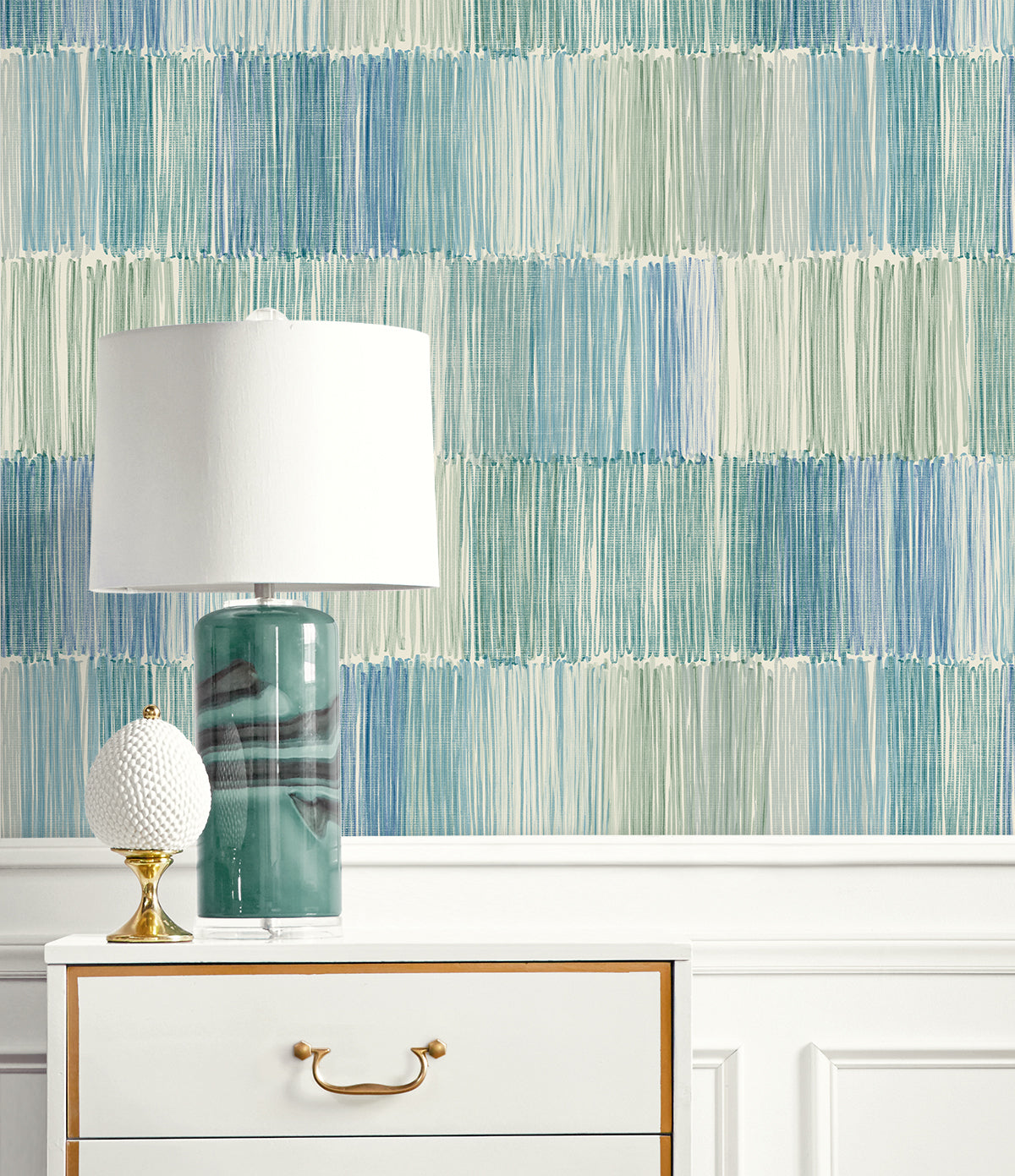 Lillian August Coastal Haven Arielle Abstract Stripe Stripe Contemporary Blue Matte - LN40304