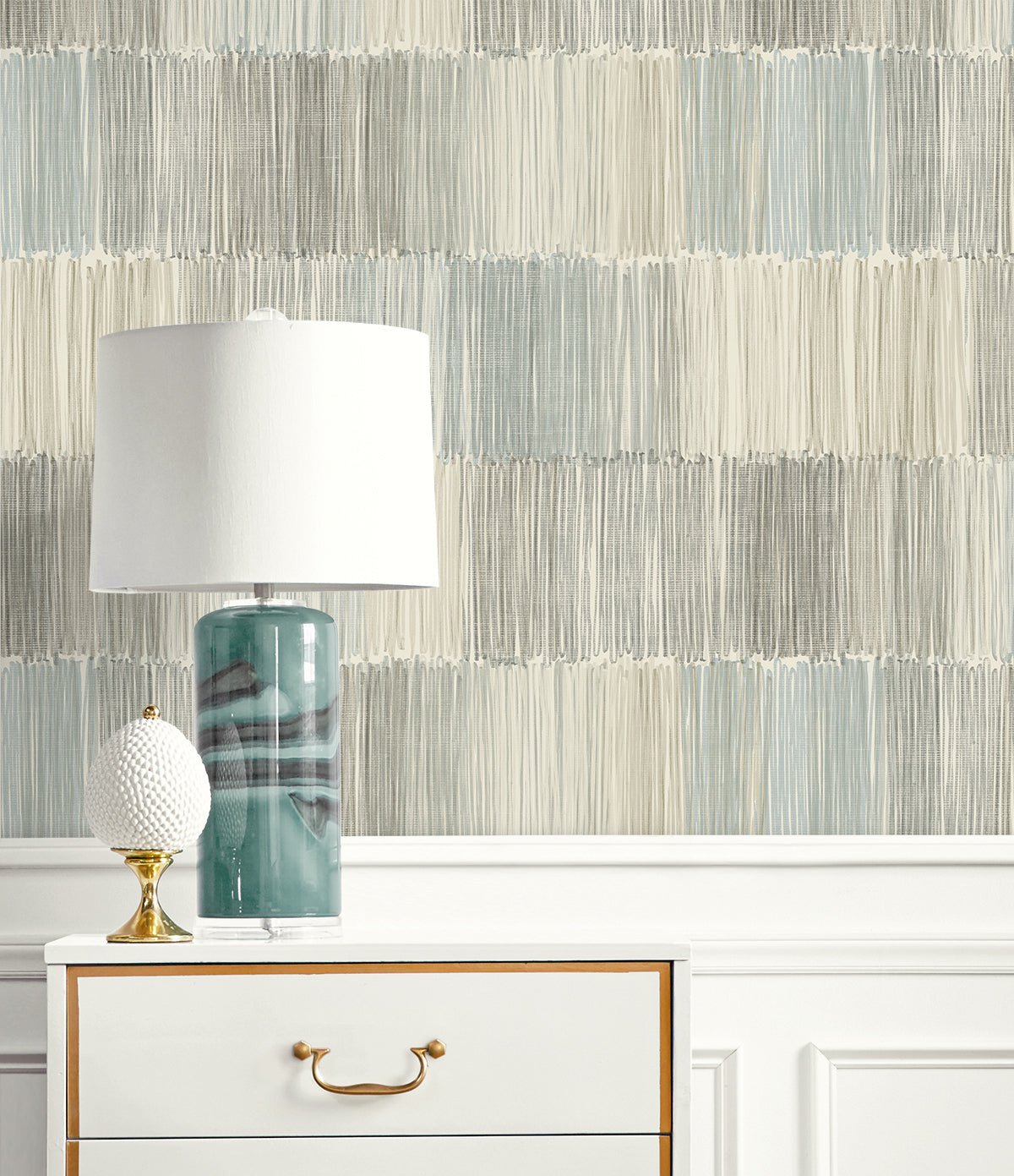 Lillian August Coastal Haven Arielle Abstract Stripe Stripe Contemporary Grey Matte - LN40307