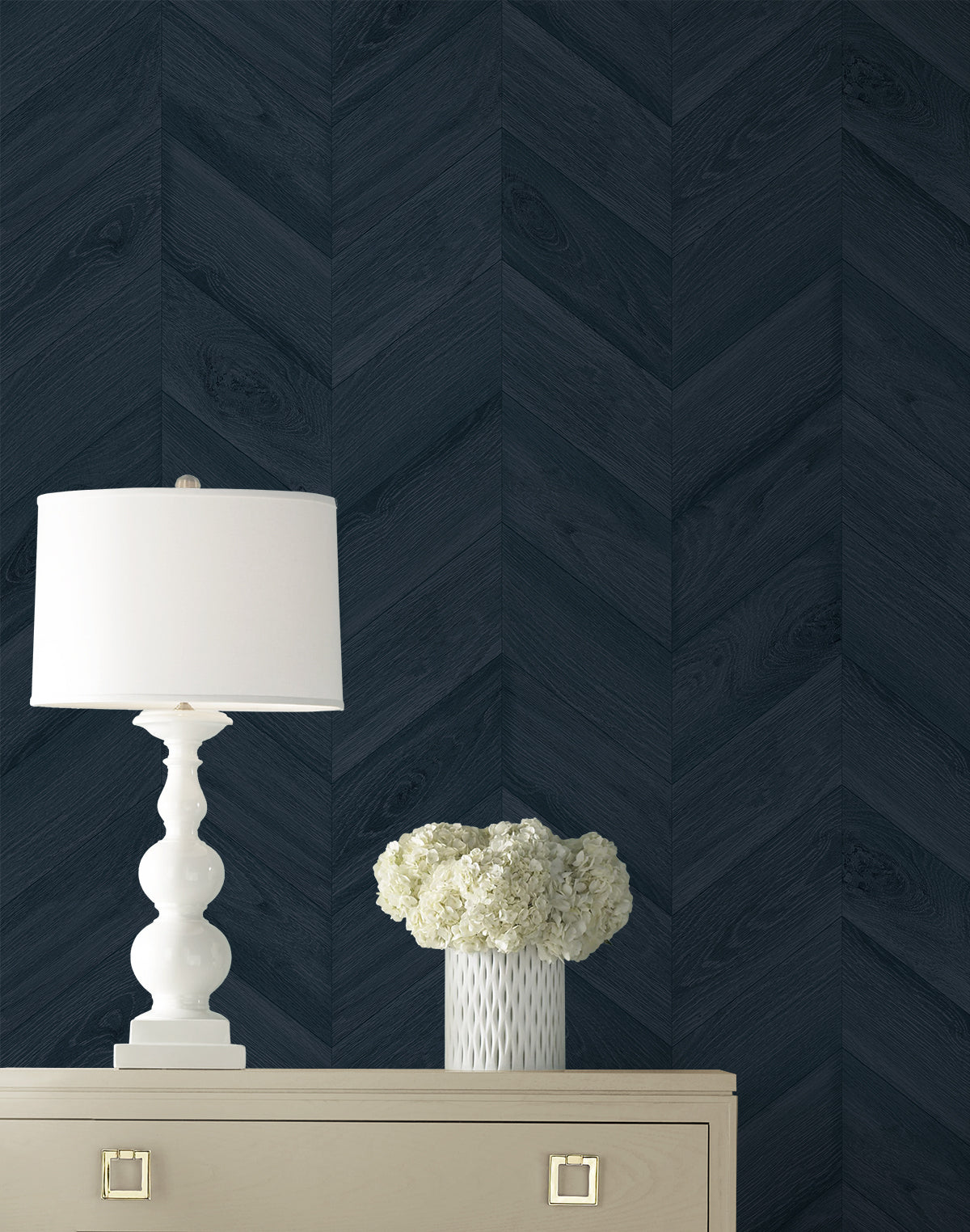 Lillian August Coastal Haven Keone Bay Chevron Wood Coastal Blue Matte - LN40802