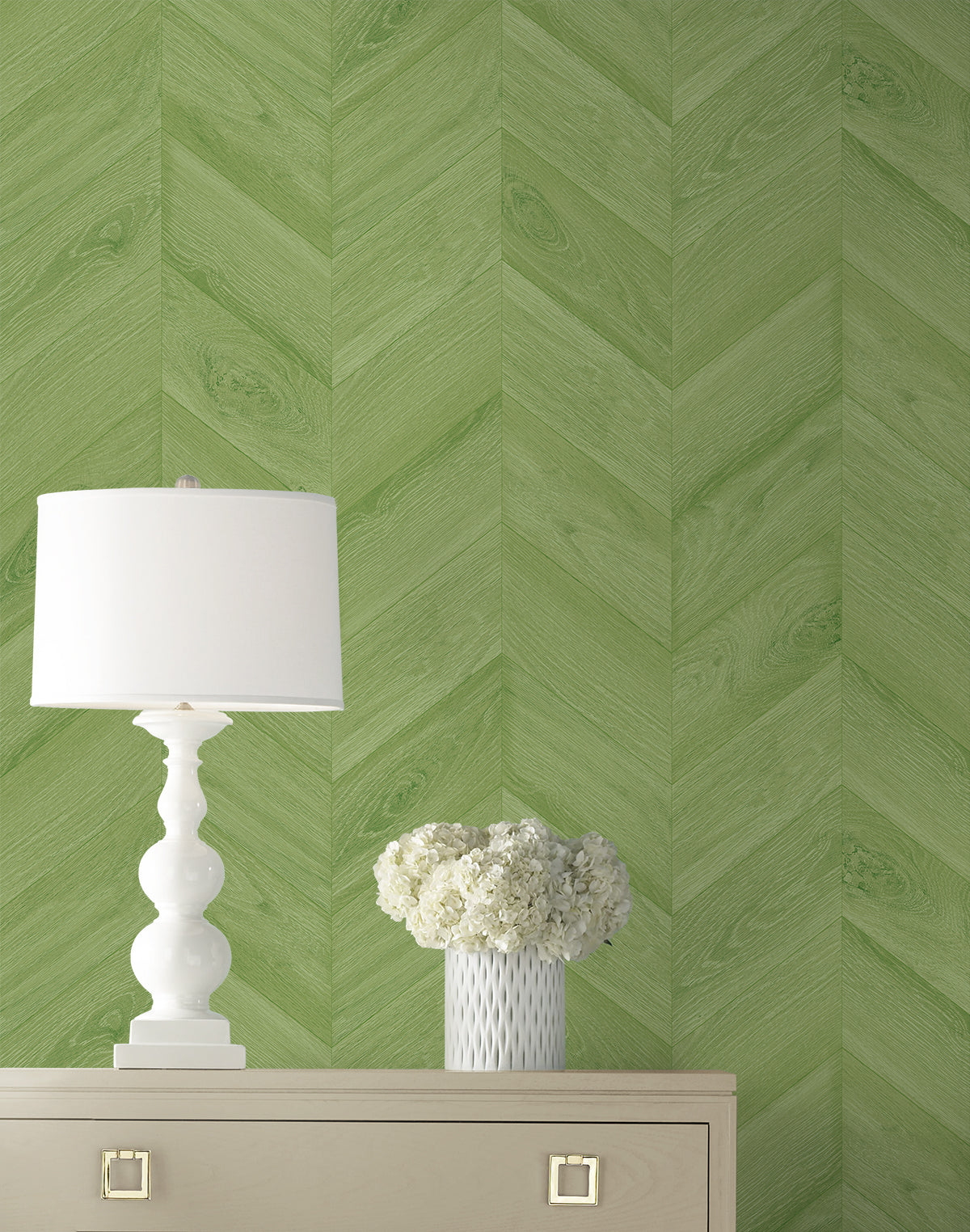 Lillian August Coastal Haven Keone Bay Chevron Wood Coastal Green Matte - LN40804