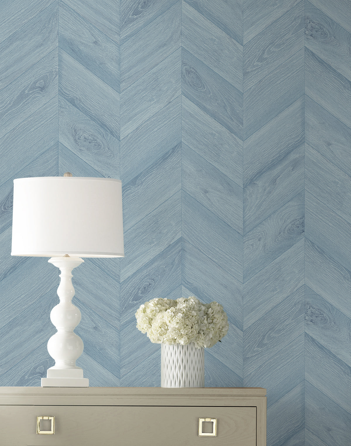 Lillian August Coastal Haven Keone Bay Chevron Wood Coastal Blue Matte - LN40812