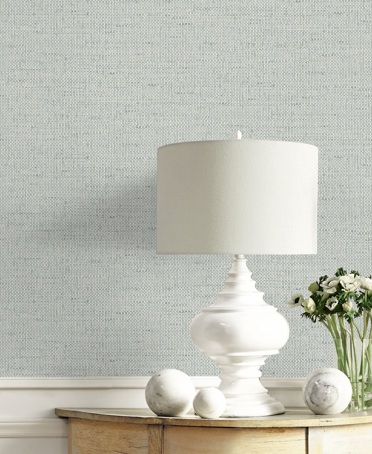 Lillian August Coastal Haven Kaya Faux Paperweave Faux Grasscloth Coastal Grey Matte - LN41308