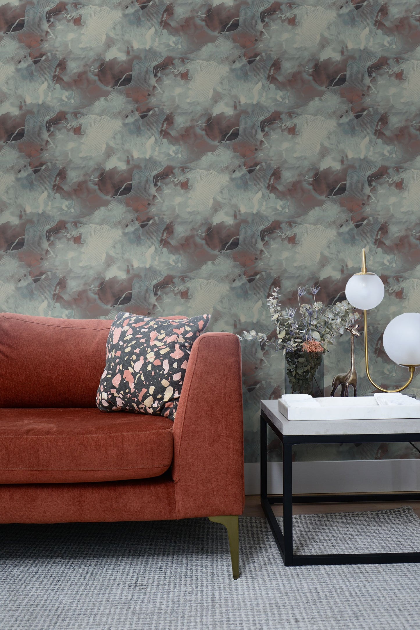 Seabrook Designs Living with Art Notch Trowel Abstract Abstract Contemporary Brown Satin - LW50201