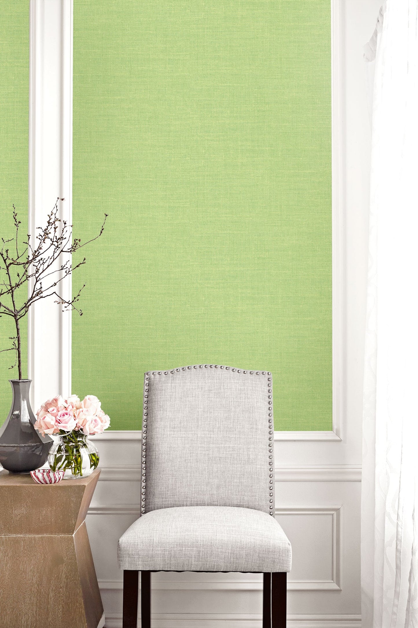 Seabrook Designs Living with Art Hopsack Embossed Vinyl Embossed Vinyl Contemporary Green Matte - LW51114