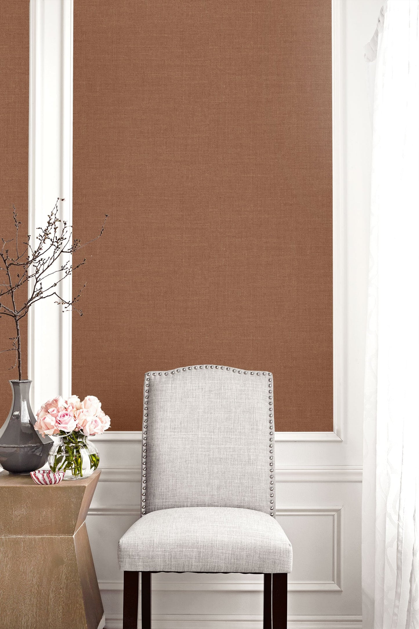 Seabrook Designs Living with Art Hopsack Embossed Vinyl Embossed Vinyl Contemporary Brown Matte - LW51125