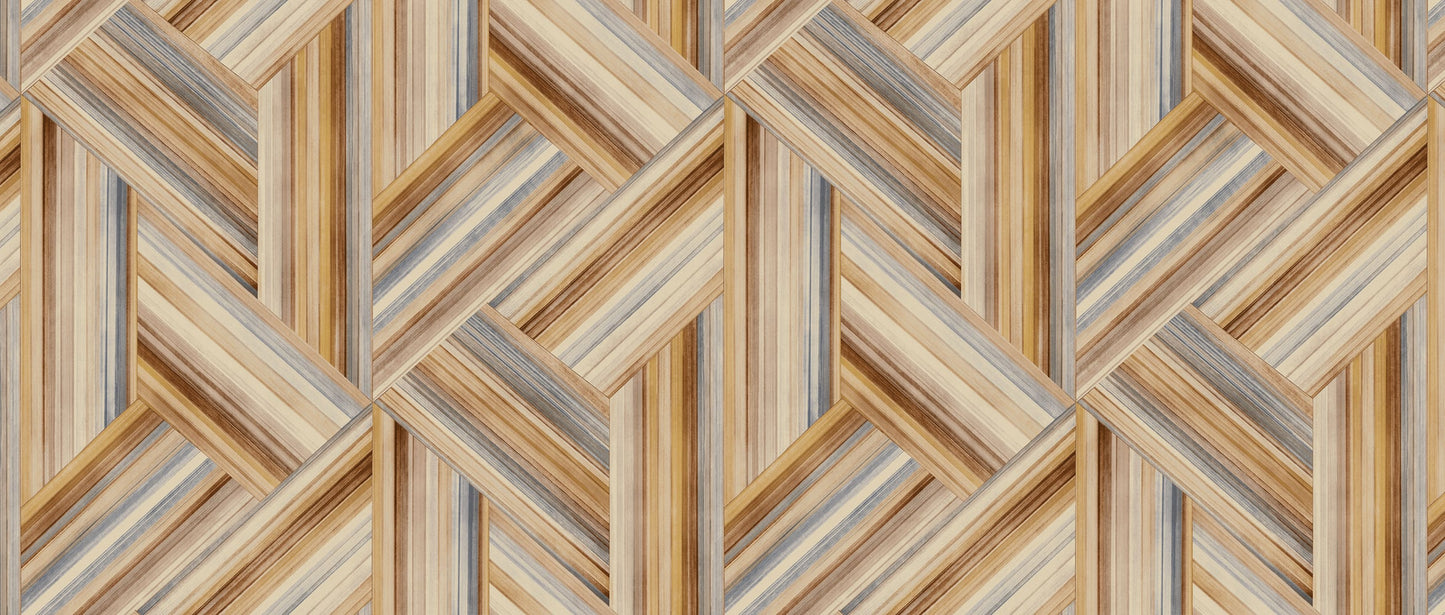 Seabrook Designs Living with Art Geo Inlay Fabric Geometric Contemporary Brown Matte Fabric - LW51906F