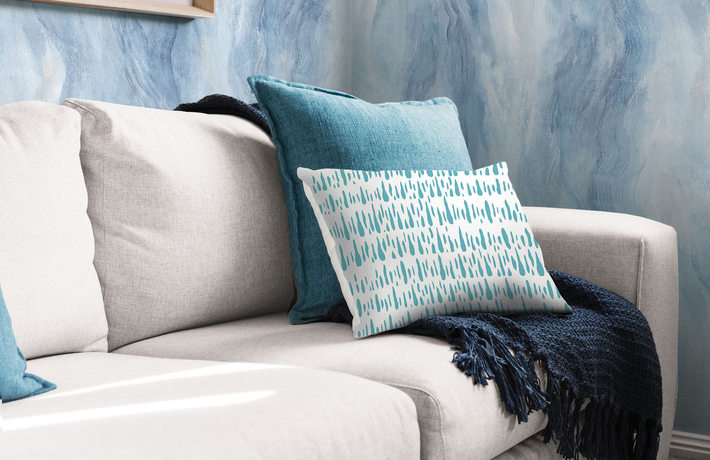 Seabrook Designs Living with Art Brush Marks Fabric Abstract Contemporary Teal Matte Fabric - LW52104F