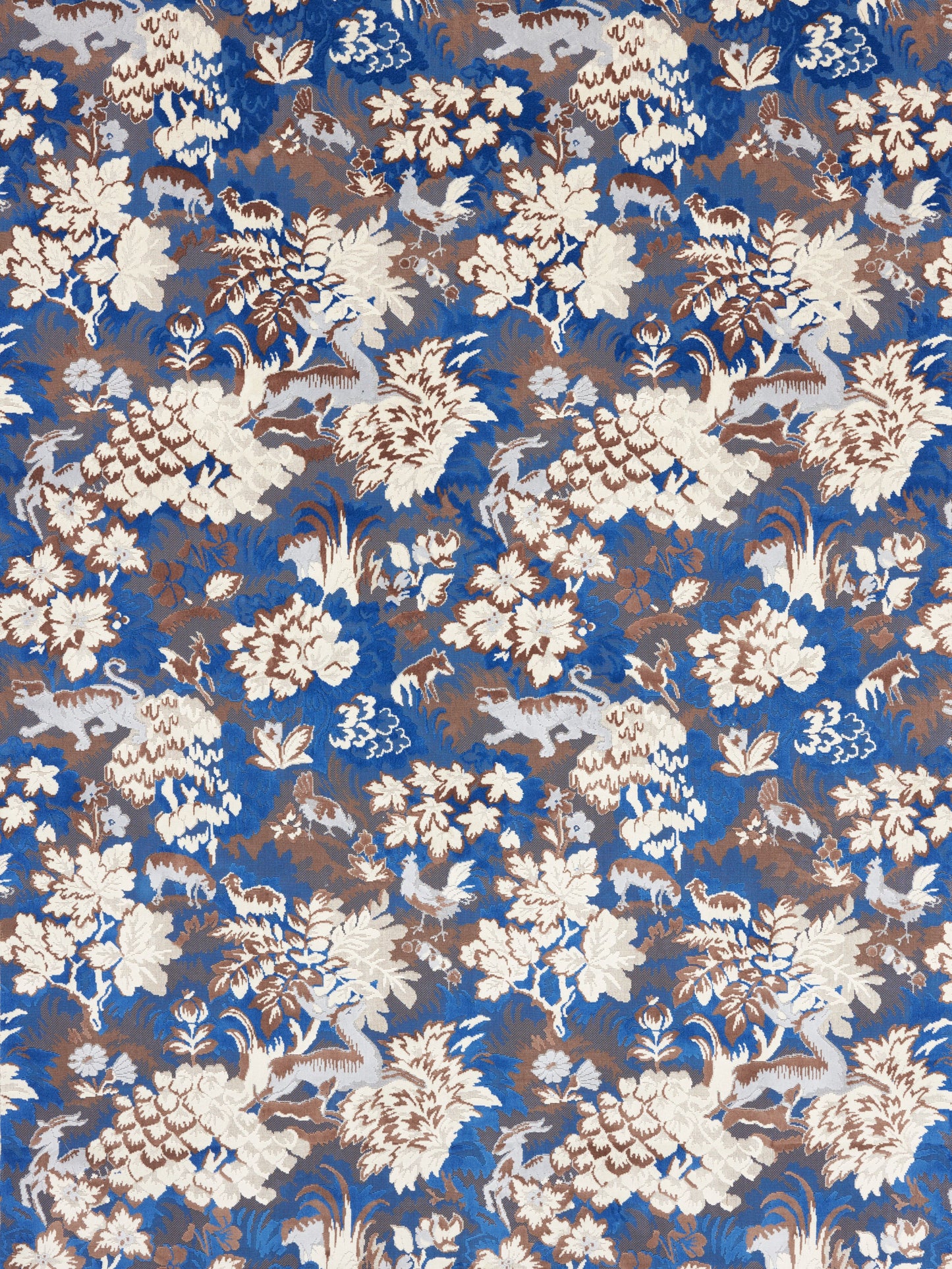 SCALAMANDRE TAILS TALE FABRIC BLUE WOOD - M1 00010264 NEW SKU # M102640001