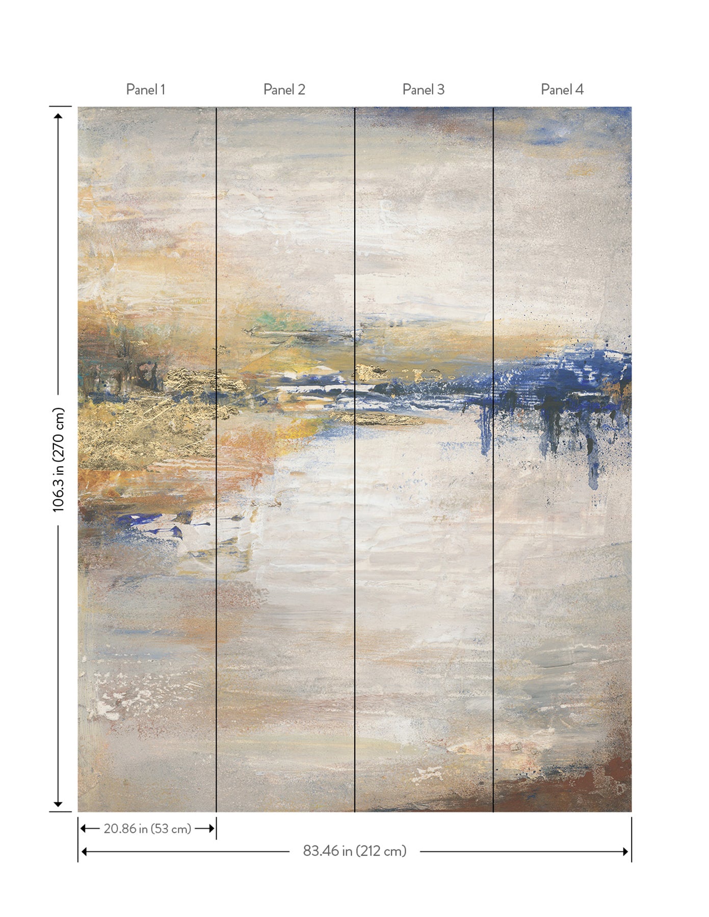 York Wallcoverings Antonina Vella Crystal Lake Wall Mural Nature Abstract Multicolor Wallpaper - MA35499M