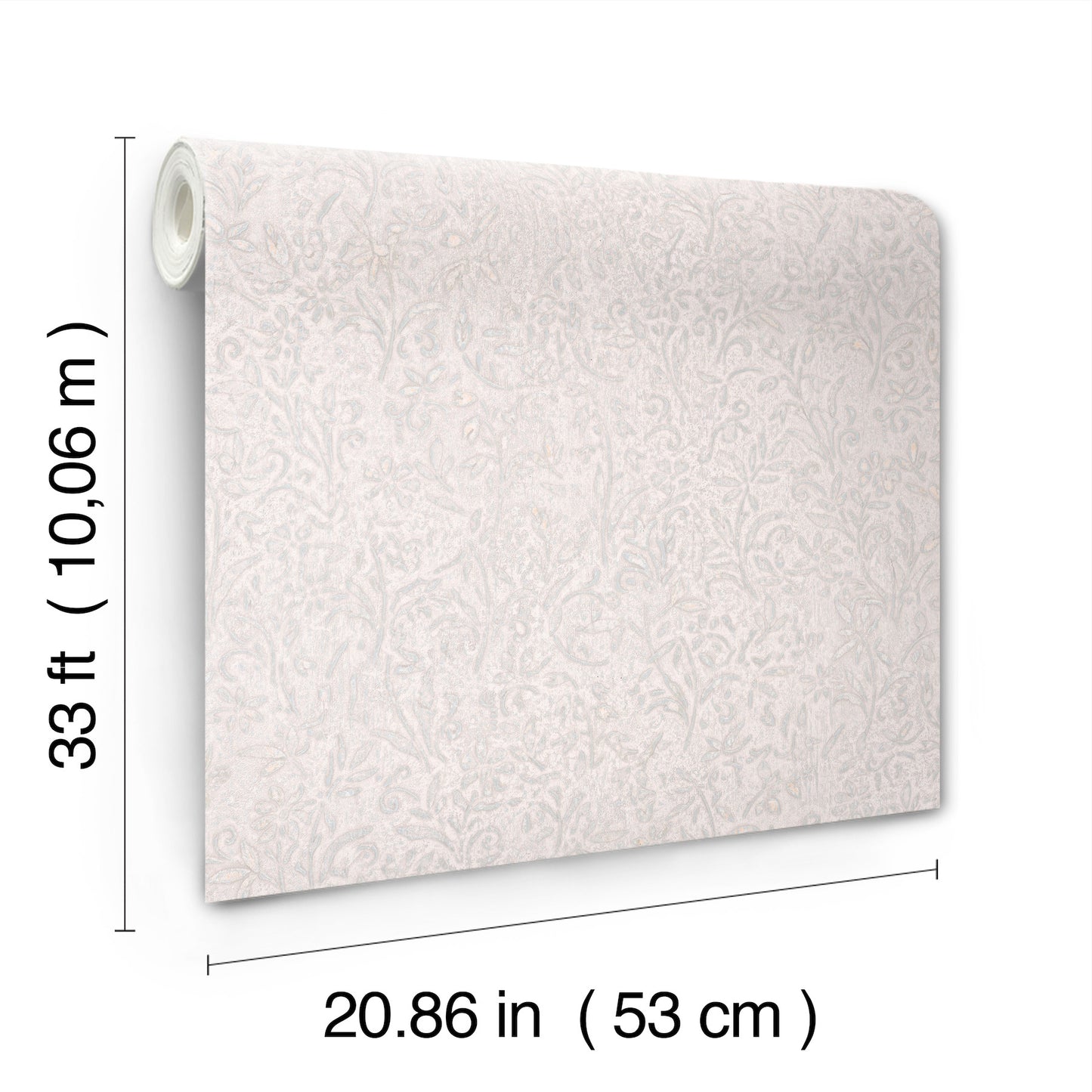 York Wallcoverings Antonina Vella Sculpted Floral Aqua Relief Wallpaper Botanical Traditional Aqua Wallpaper - MA35529