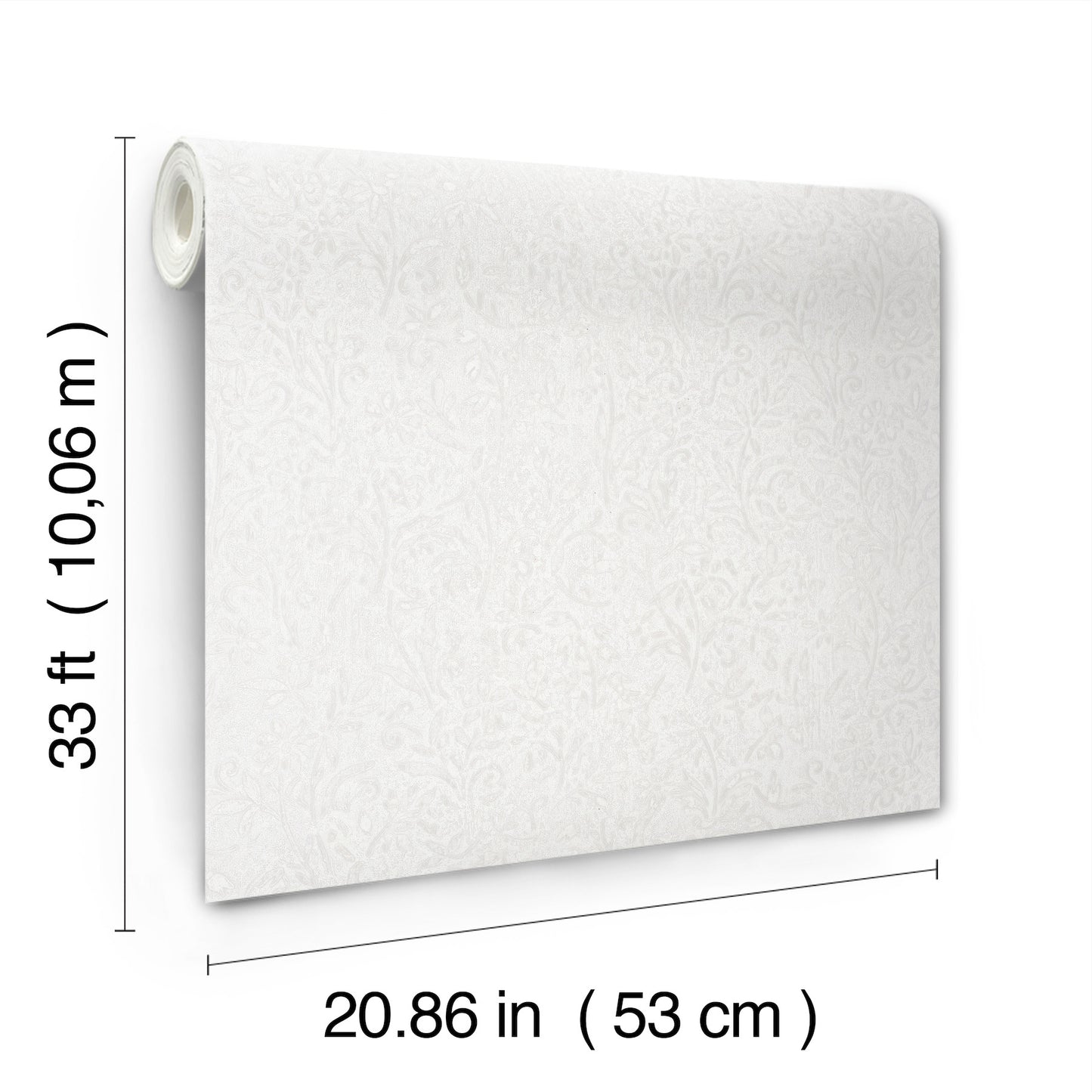 York Wallcoverings Antonina Vella Sculpted Floral Pearl Relief Wallpaper Botanical Traditional Pearl Wallpaper - MA35530