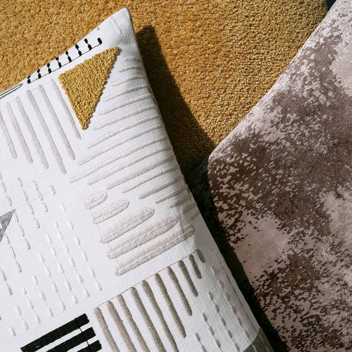 D.V. KAP HOME 24" x 24" Geoscape Pillow Geometric, Embroidered - 3999-2424