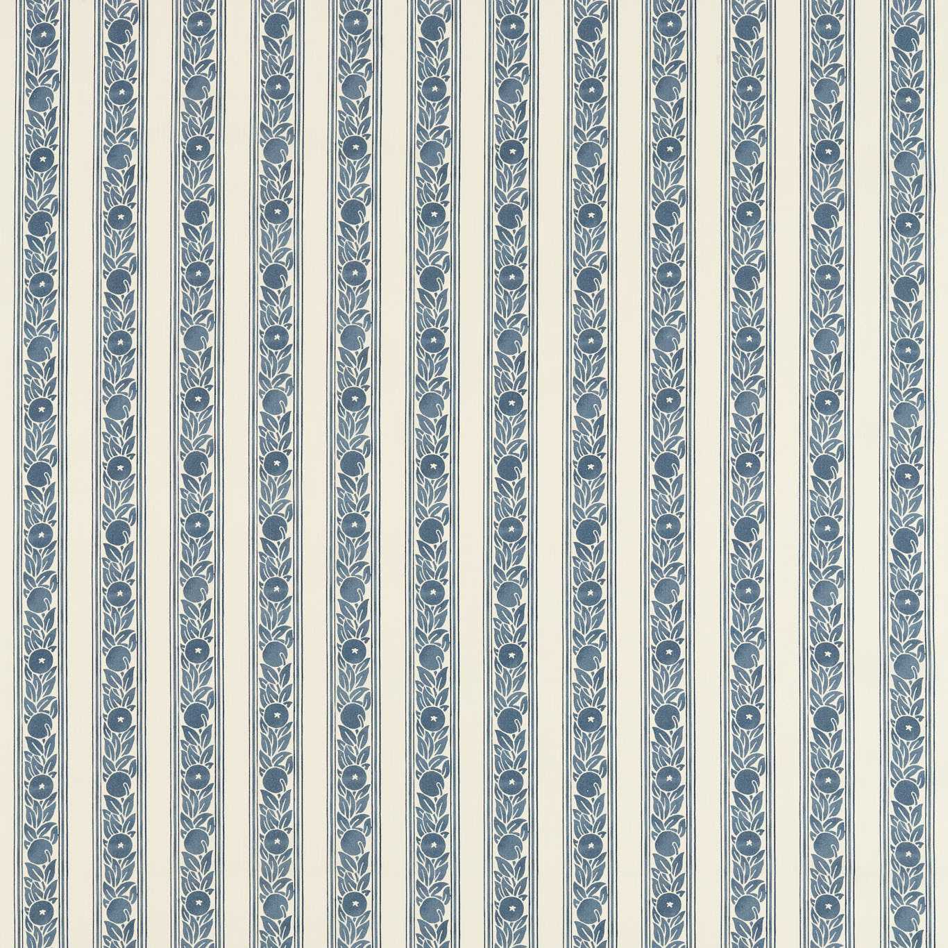 MORRIS & CO Fruit Stripe Fabric Contemporary, Floral Indigo - MAMB227117