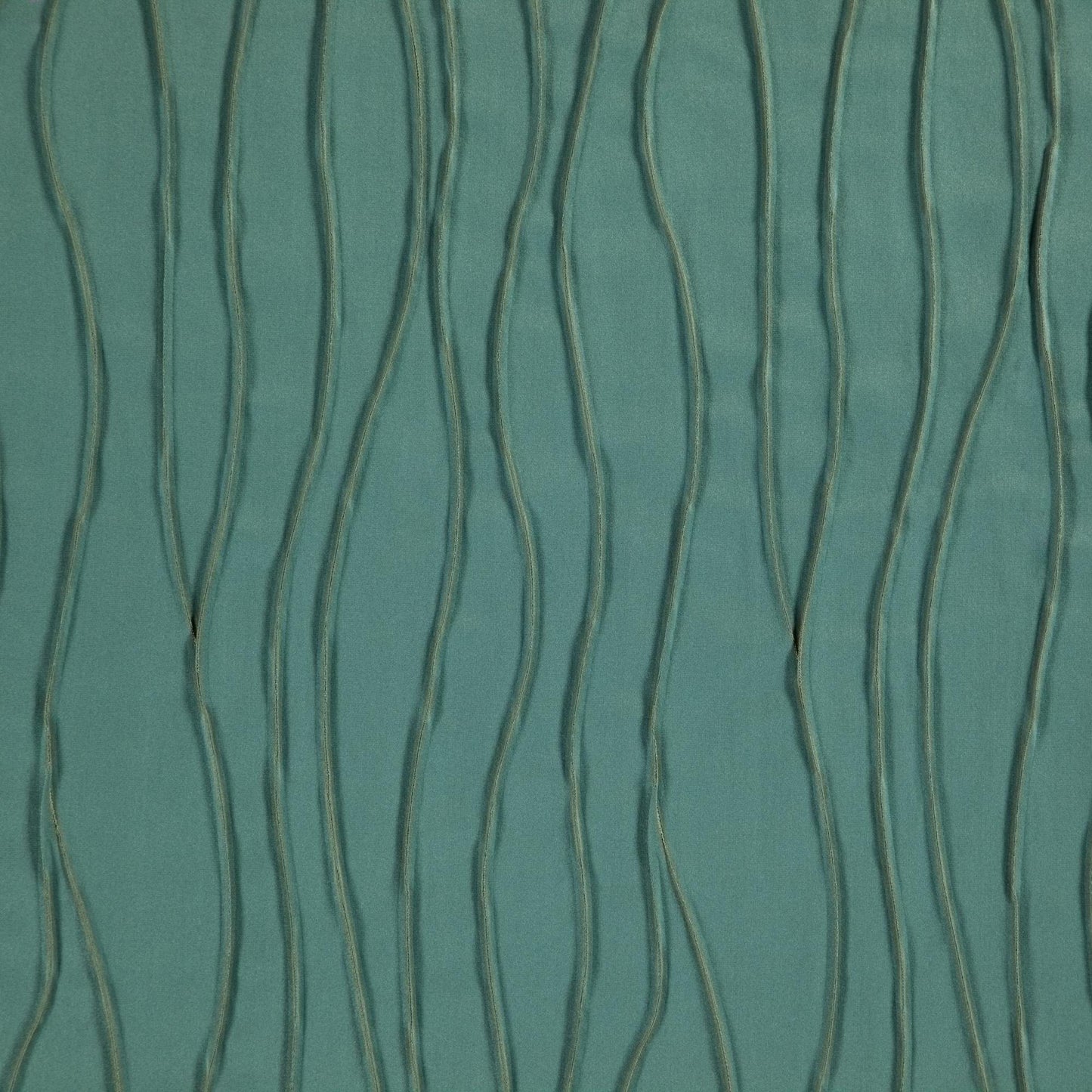 Teal jacquard fabric with blue and turquoise stripes.