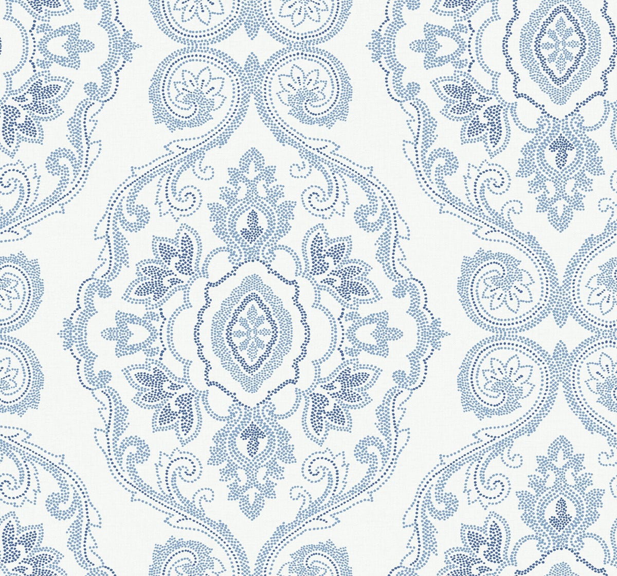 Seabrook Designs Beach House Nautical Damask Damask Coastal Blue Matte - MB30312
