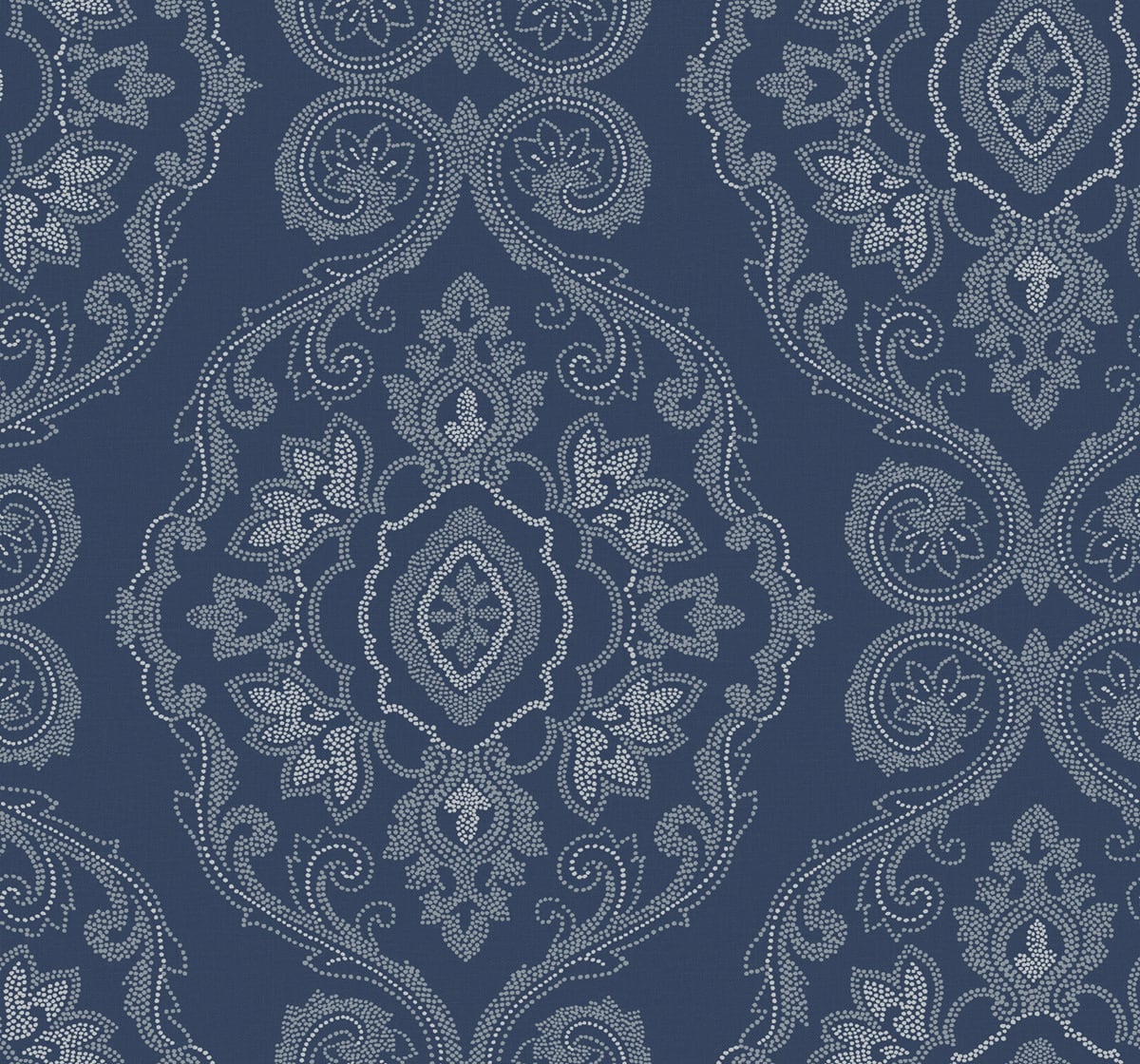 Seabrook Designs Beach House Nautical Damask Damask Coastal Blue Matte - MB30322