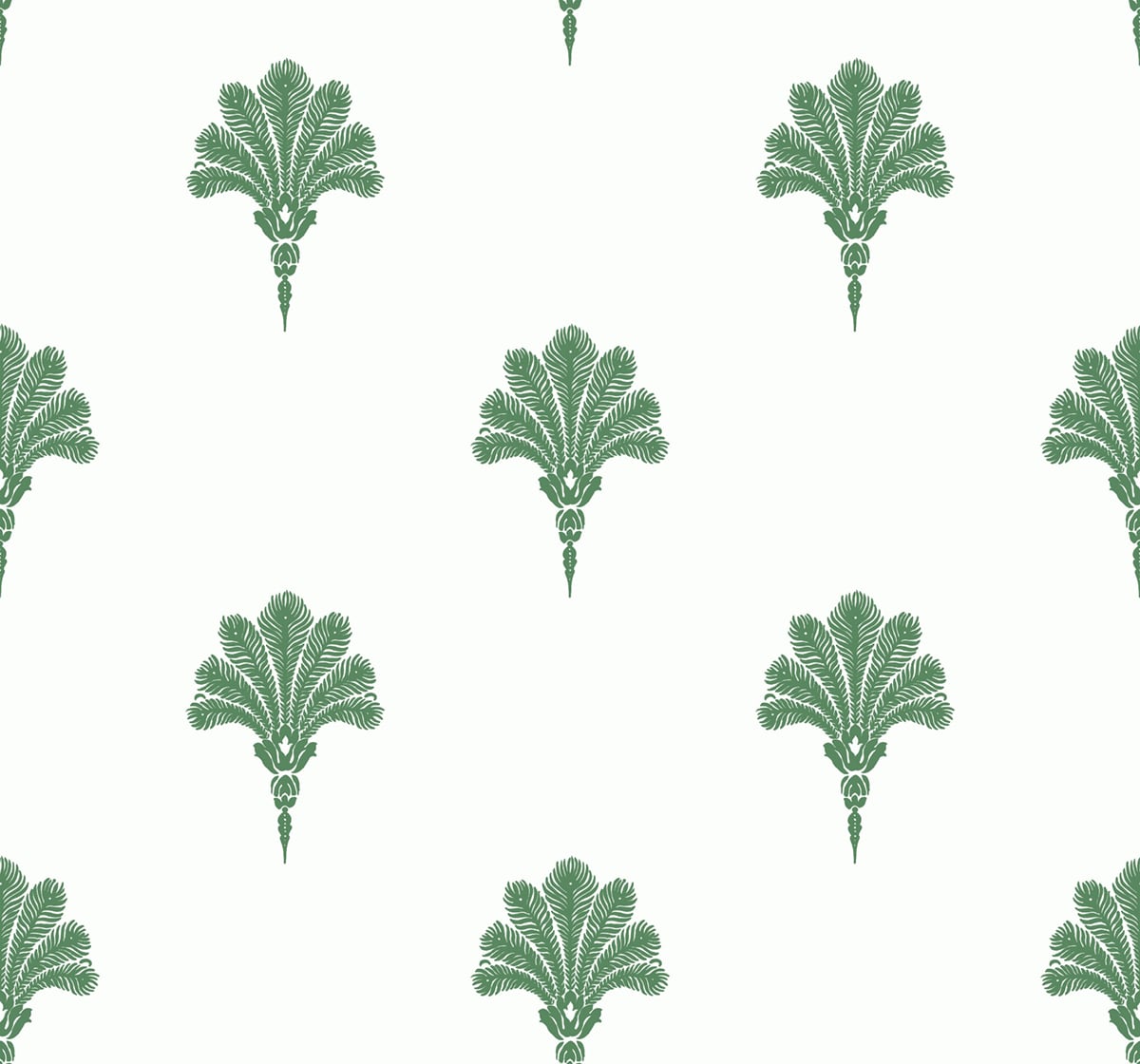Seabrook Designs Beach House Summer Fan Fleur De Lis Coastal Green Matte - MB31604
