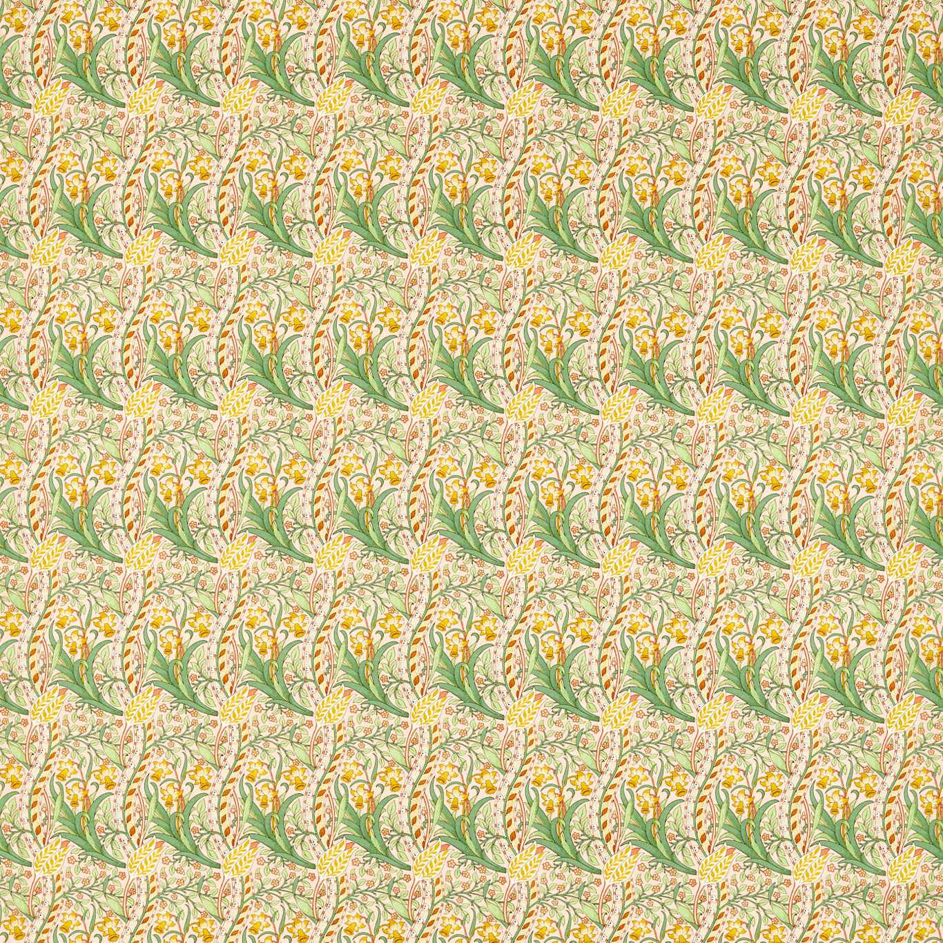 MORRIS & CO Daffodil Fabric Contemporary, Floral Pink,Leaf Green - MCOP226992