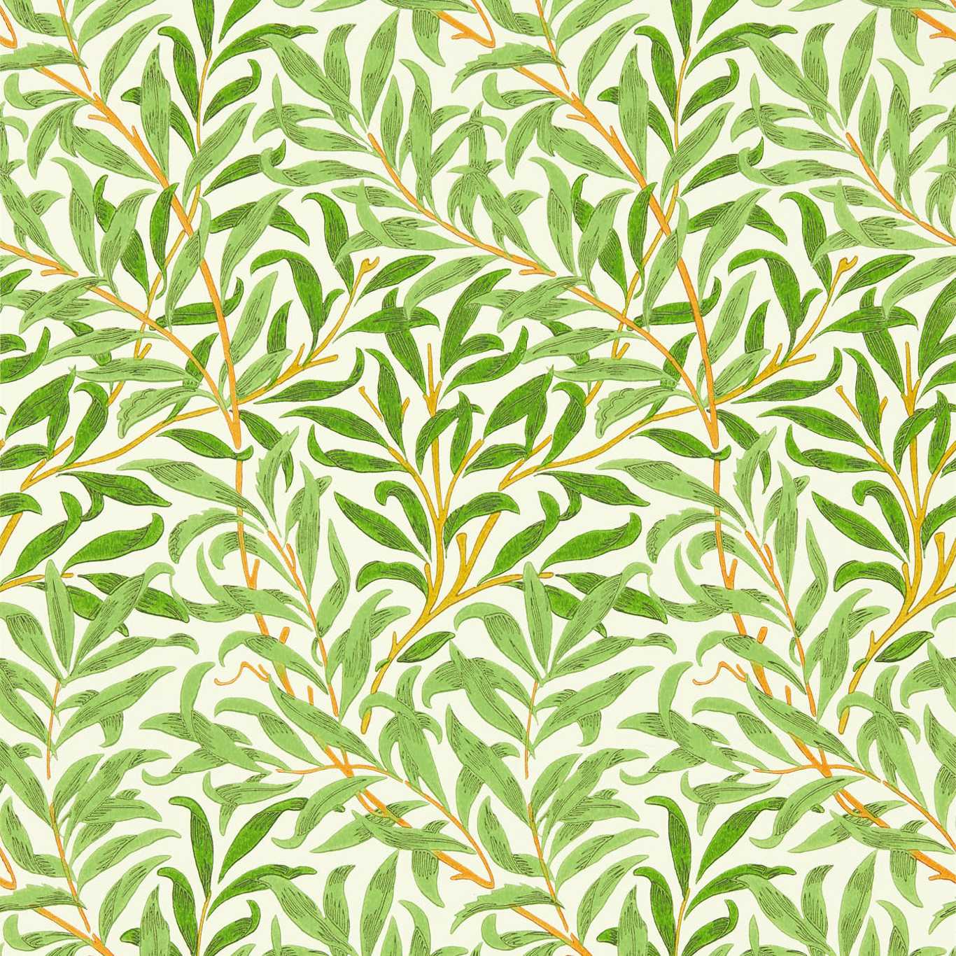 MORRIS & CO Willow Bough Wallpaper Leaves , Trees Leaf Green Surface- Printed Wallpaper - MCOW217088