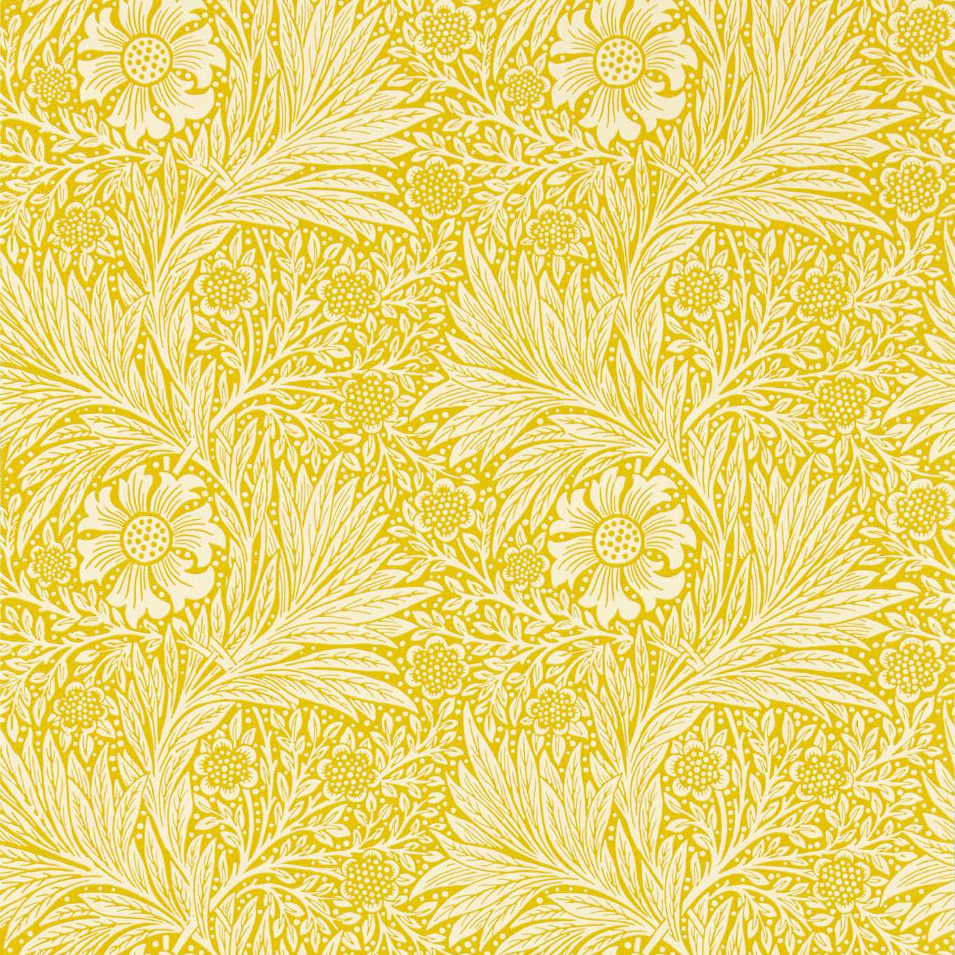 MORRIS & CO Marigold Wallpaper Contemporary, Floral Yellow Surflex-Printed Wallpaper - MCOW217091