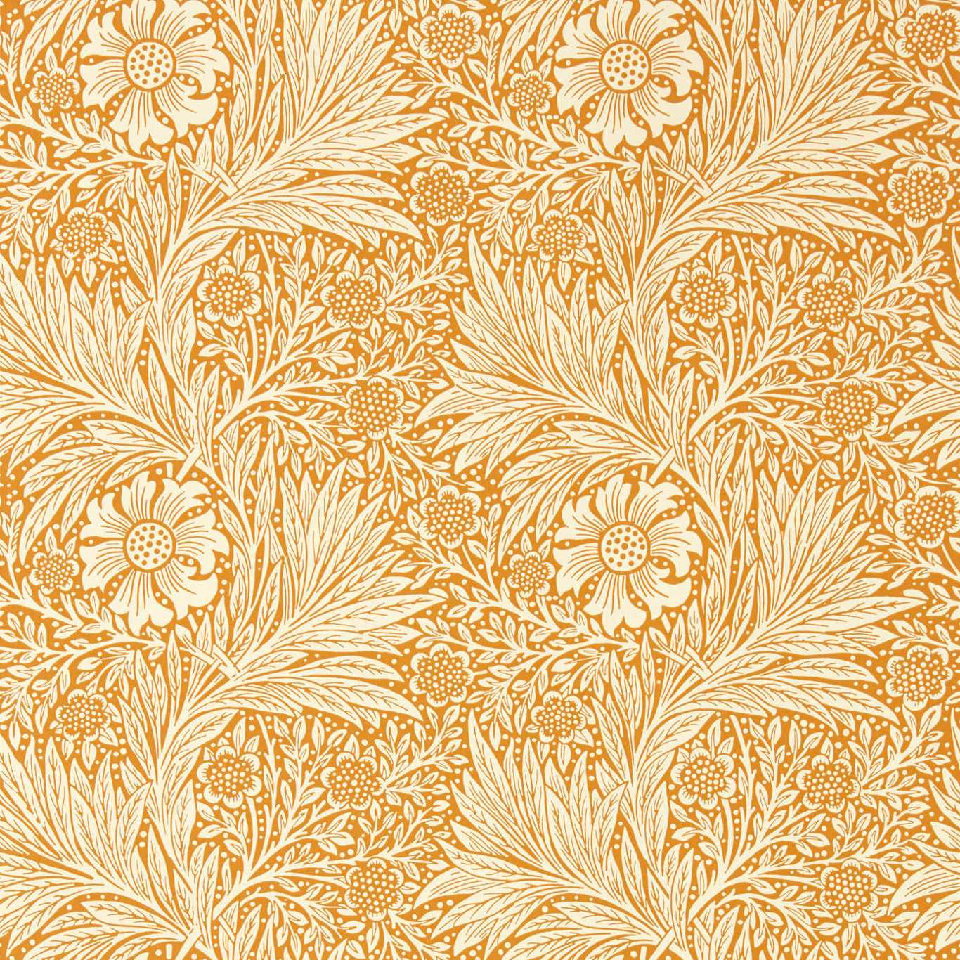 MORRIS & CO Marigold Wallpaper Contemporary, Floral Orange Surflex-Printed Wallpaper - MCOW217093