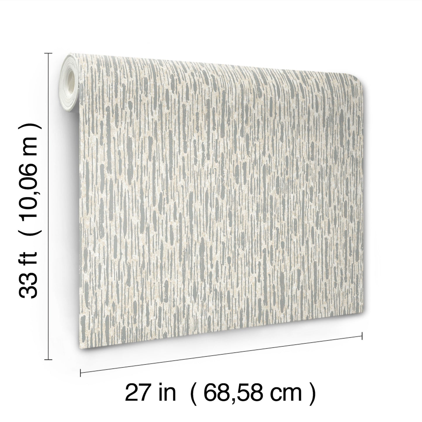 York Wallcoverings Antonina Vella Modern Metals Second Edition Metallic Cascade Cream and Silver Wallpaper Textures Whites and Off-Whites - MD7151