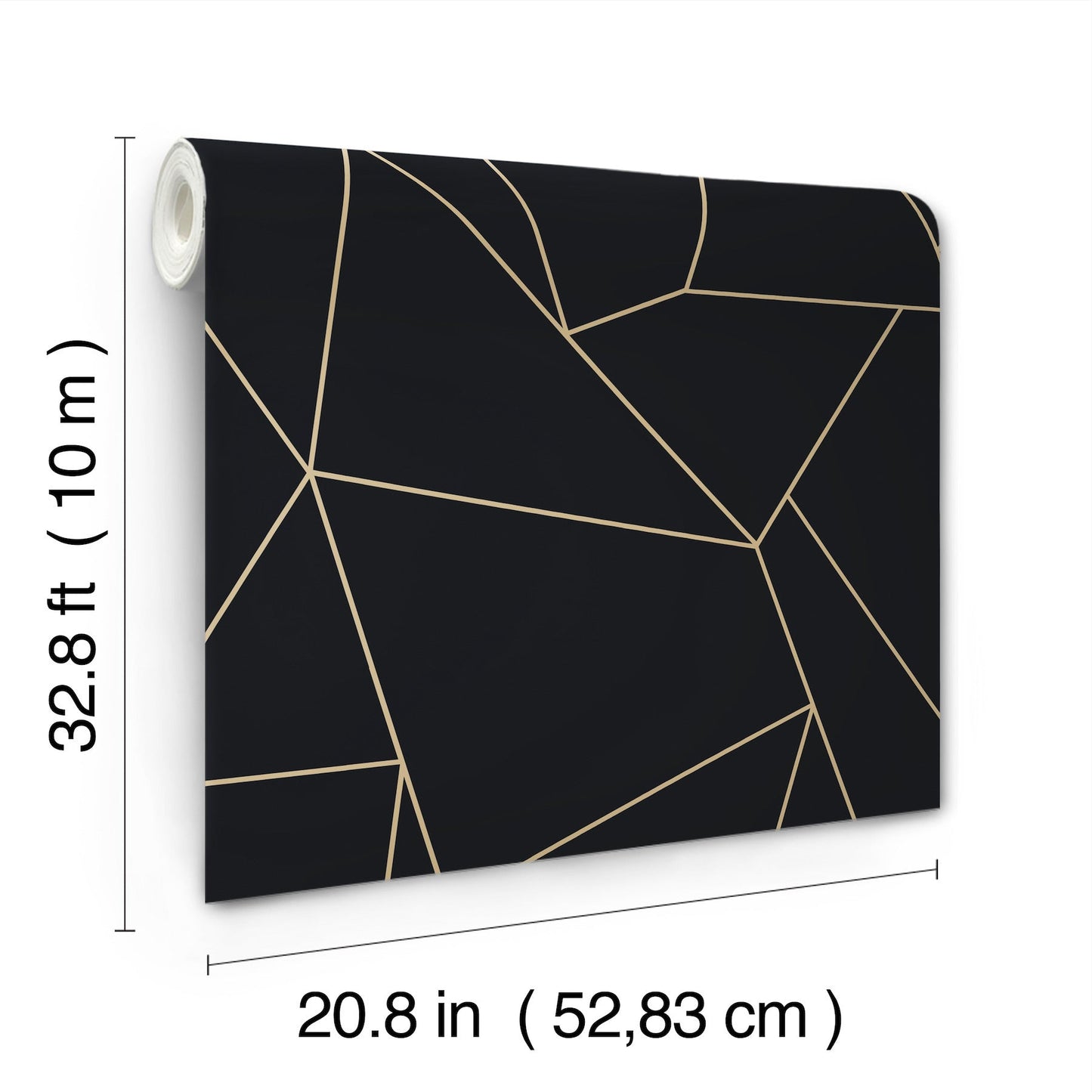 York Wallcoverings Antonina Vella Nazca Black and Gold Wallpaper Geometrics Blacks - MD7181