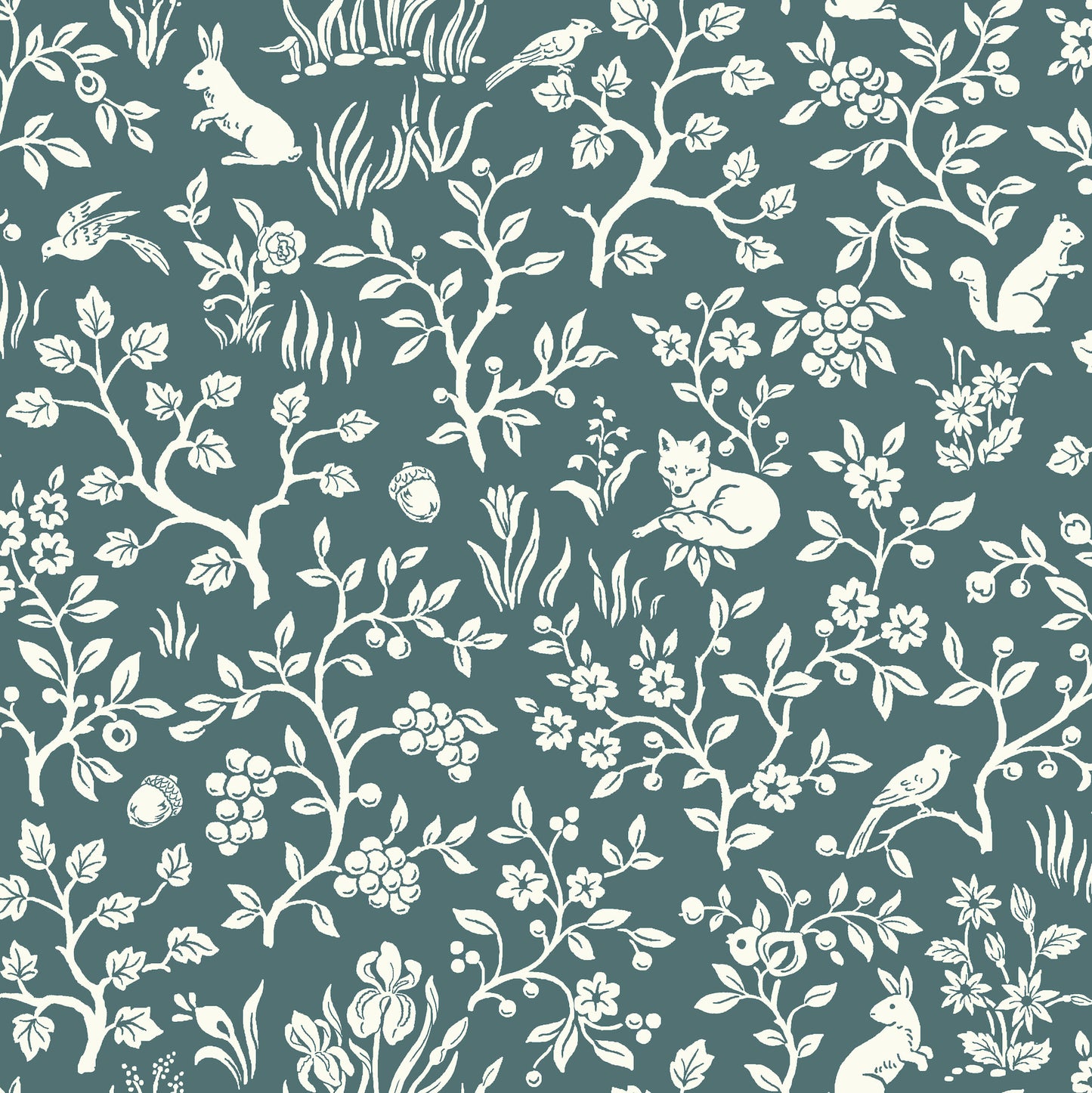 York Wallcoverings York Wallcoverings Magnolia Home Vol. II Weekends Fox & Hare Teal Wallpaper Teal - ME1574