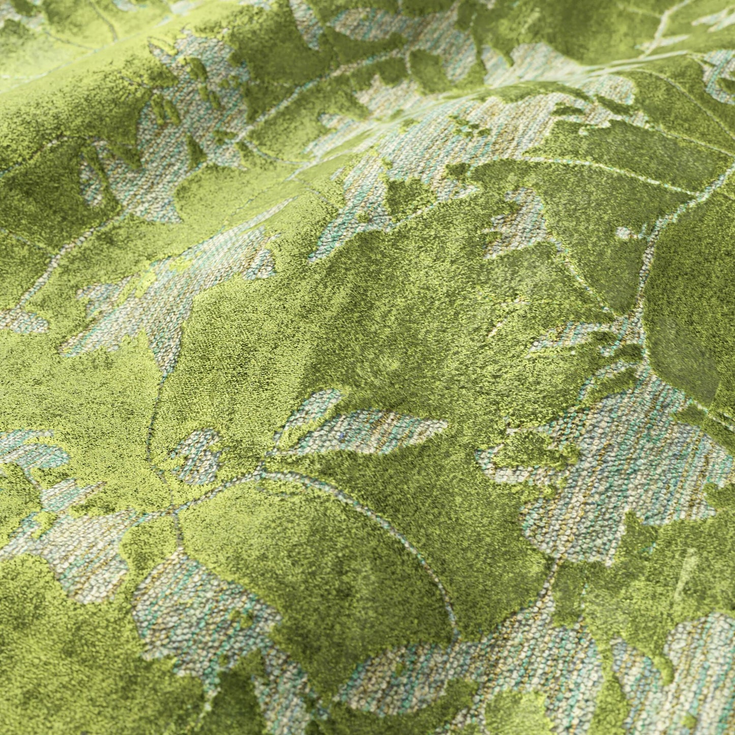 JF Fabrics MERRIMENT 75 Fabric Leaf, Floral, Foliage, Traditional Green Velvet - 8998775 J9181