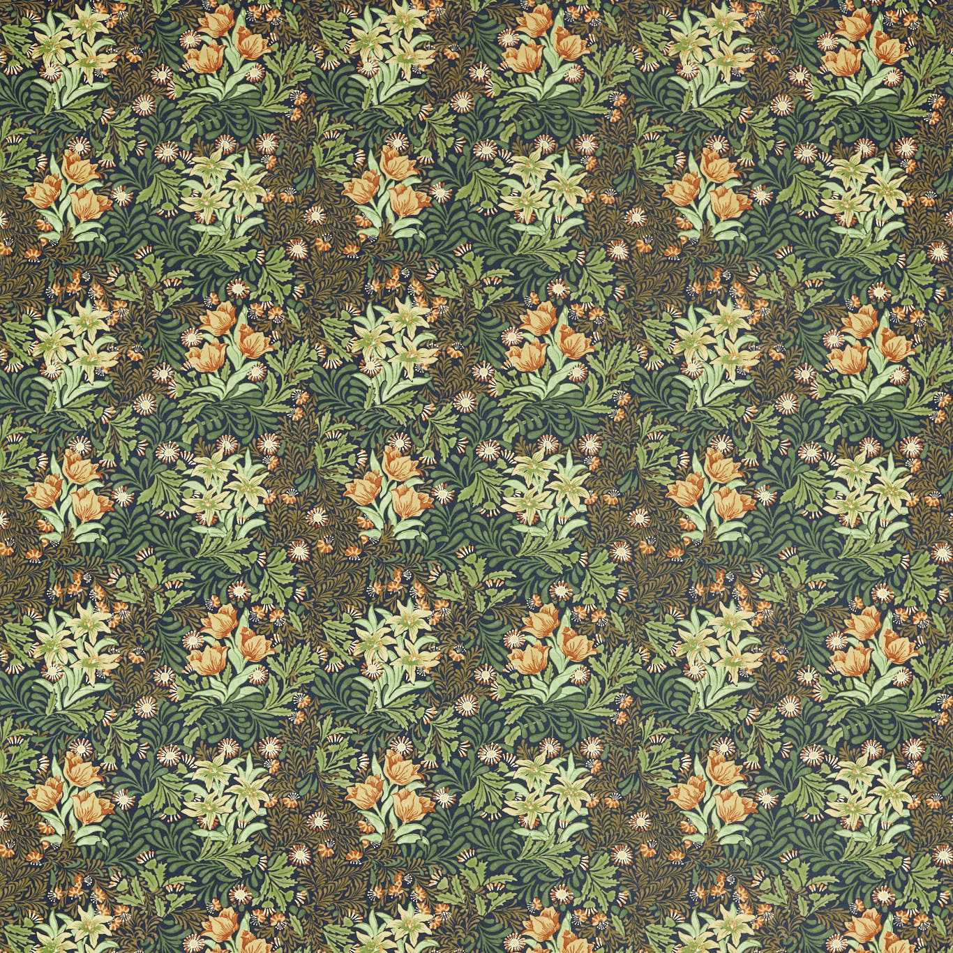 MORRIS & CO Bower Fabric Contemporary, Floral Indigo - MEWF227029