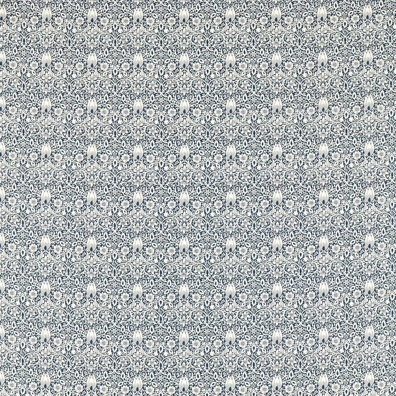MORRIS & CO Borage Fabric Classic Floral Indigo - MEWF227032