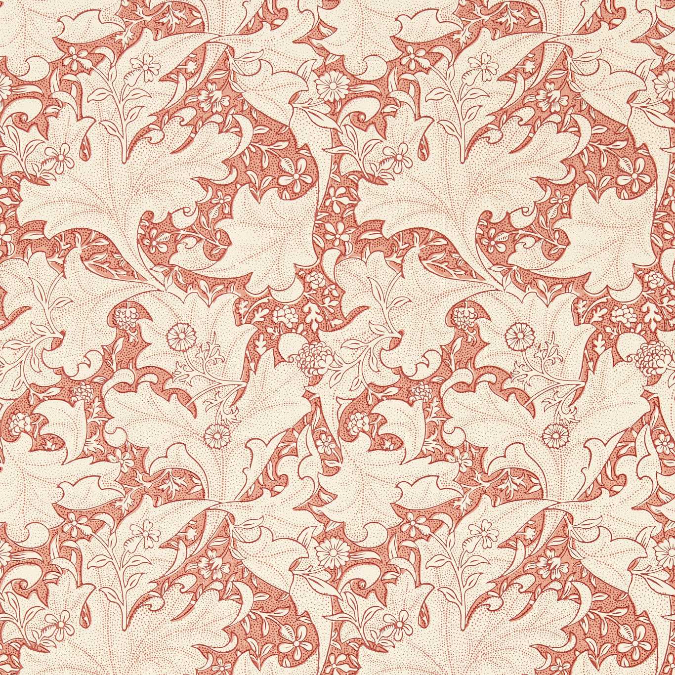 MORRIS & CO Wallflower Wallpaper Leaves , Trees Chrysanthemum Pink Flexo-Printed Wallpaper - MEWW217188