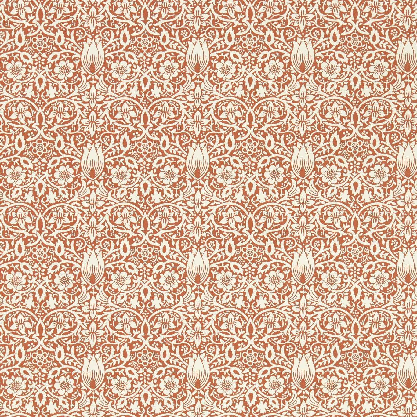 MORRIS & CO Borage Wallpaper Classic Floral Red House Flexo-Printed Wallpaper - MEWW217196