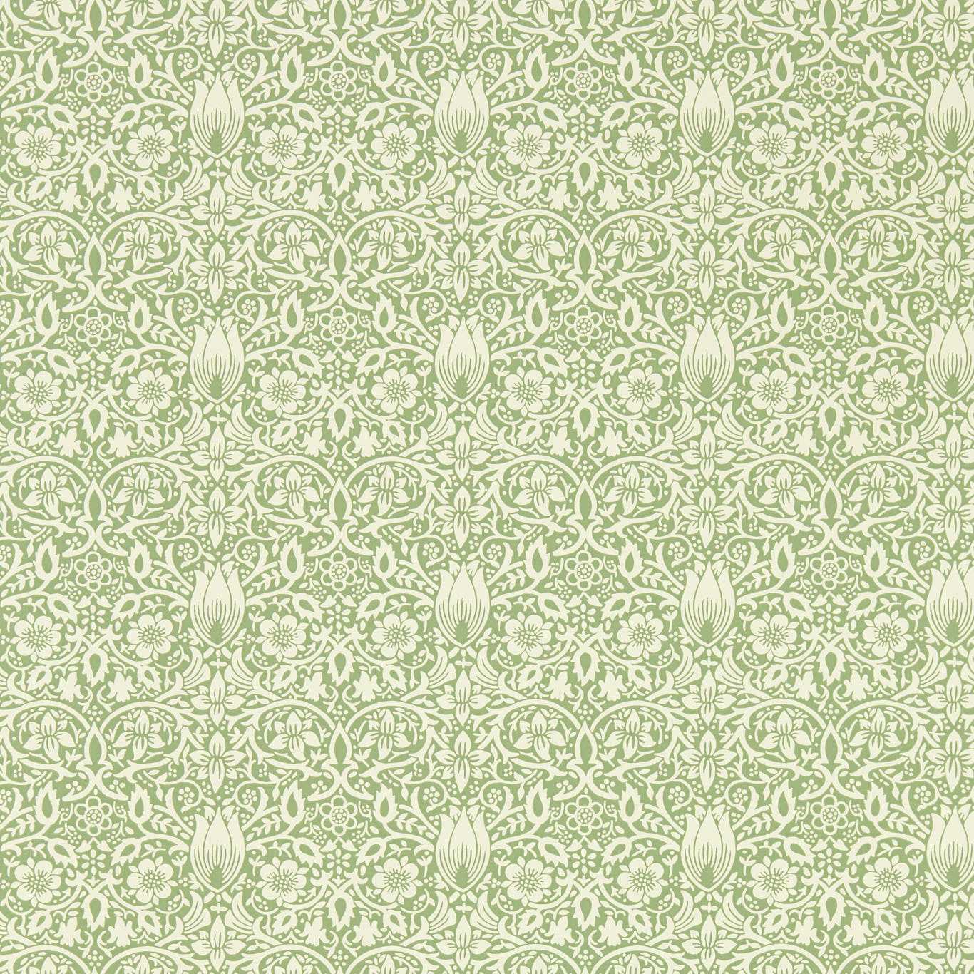 MORRIS & CO Borage Wallpaper Classic Floral Leafy Arbour Flexo-Printed Wallpaper - MEWW217198
