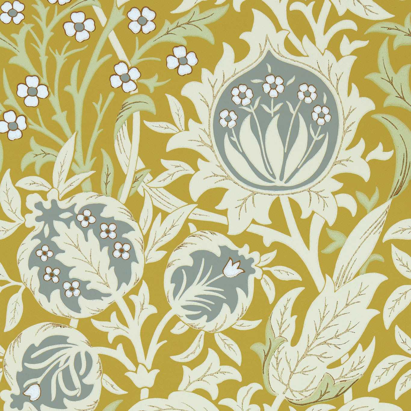 MORRIS & CO Elmcote Wallpaper Classic Floral Sunflower Surflex-Printed Wallpaper - MEWW217202