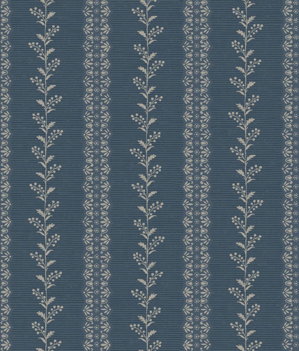 York Wallcoverings Magnolia Home 4 Everleigh Botanical Transitional Blue - MF4766