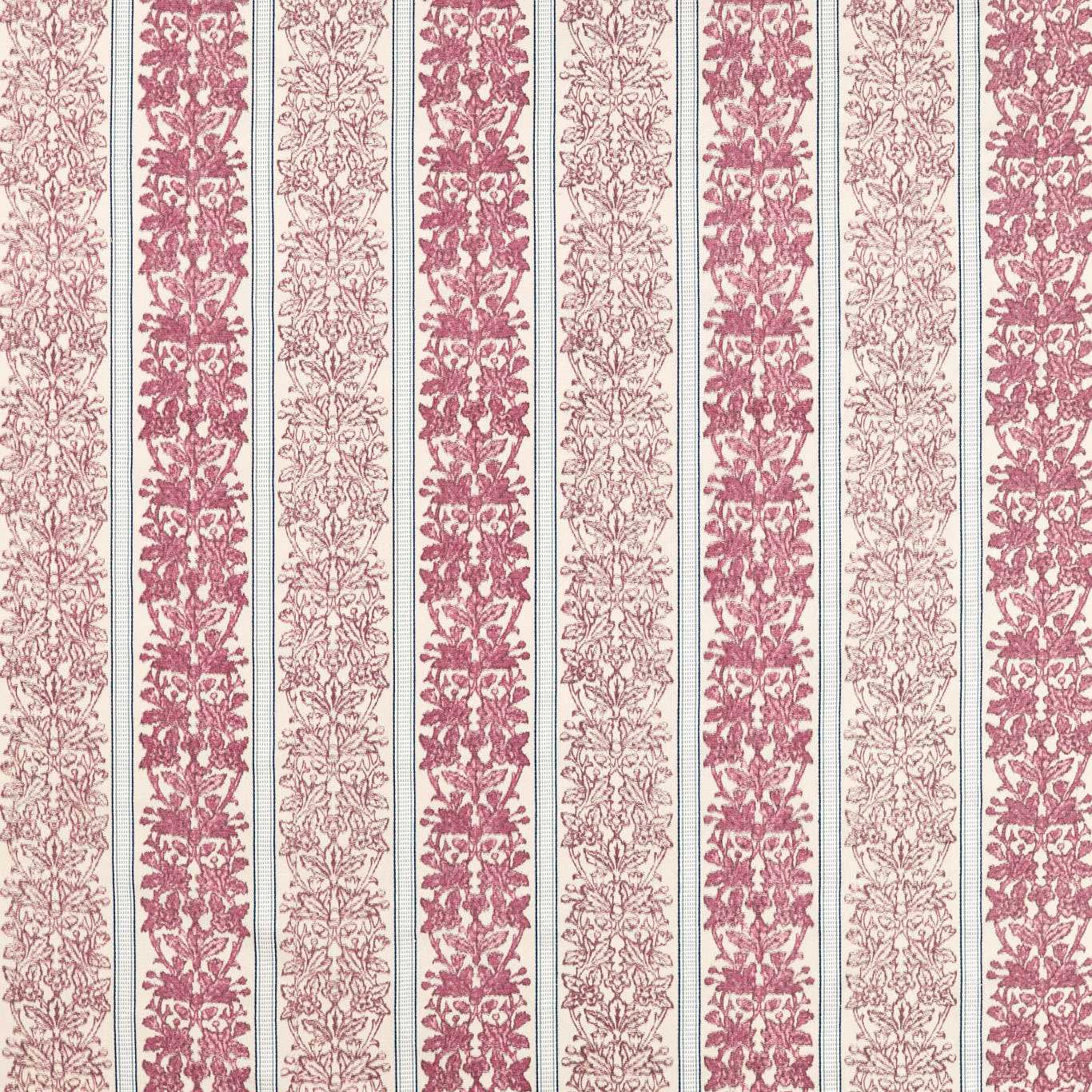 MORRIS & CO Oak & Blossom Weave Fabric Stripes Madder - MHCB237670