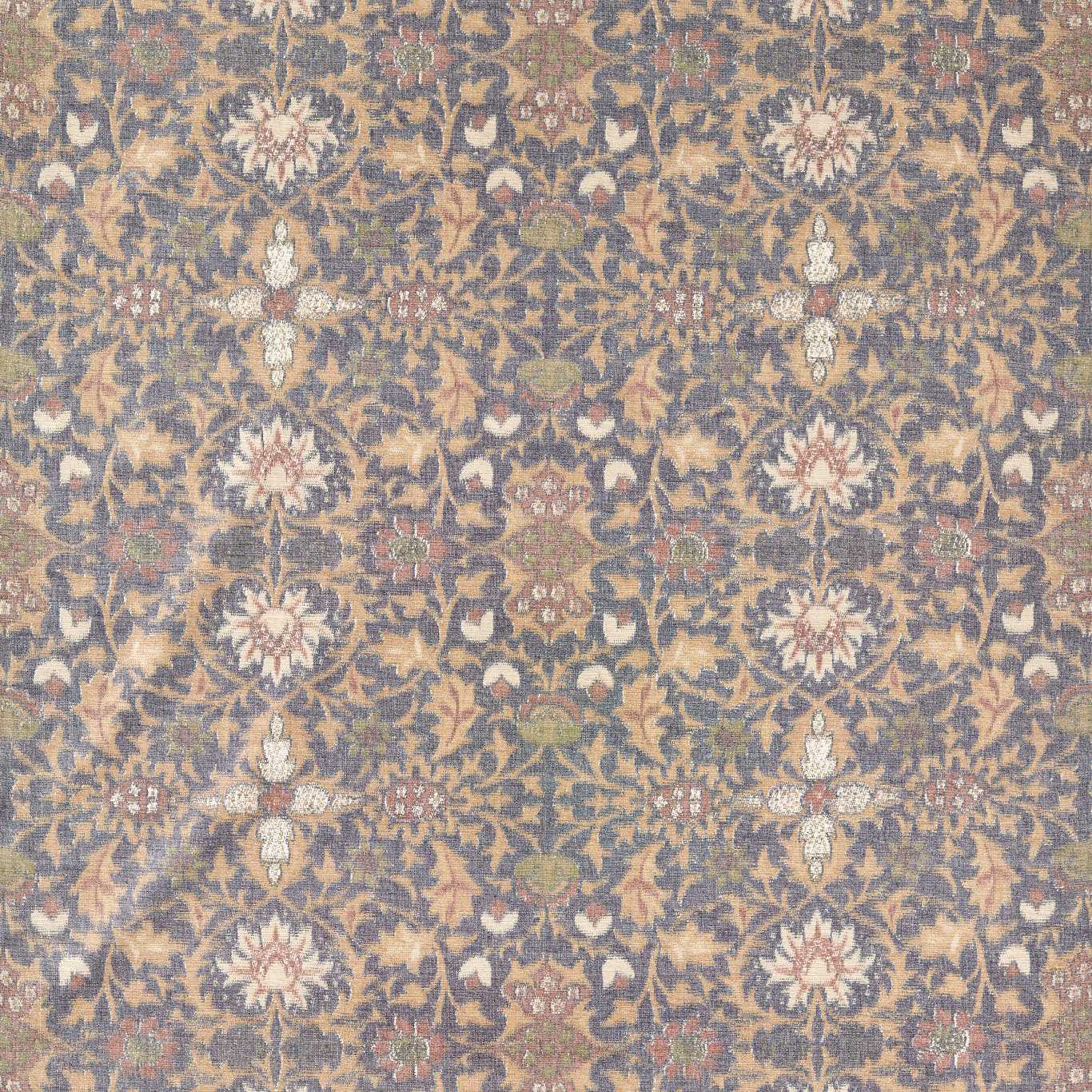 MORRIS & CO Wilton Warp Print Fabric Classic Floral Indigo - MHCB237672